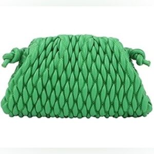 Women's Dumpling Bag Cloud Clutch Purse Ruched Handbag leather